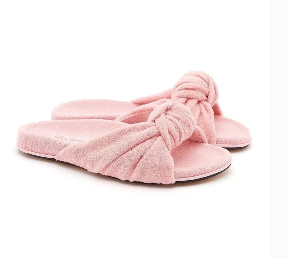 Olivia Morris at Home Slippers in Powder Pink Terry size 39